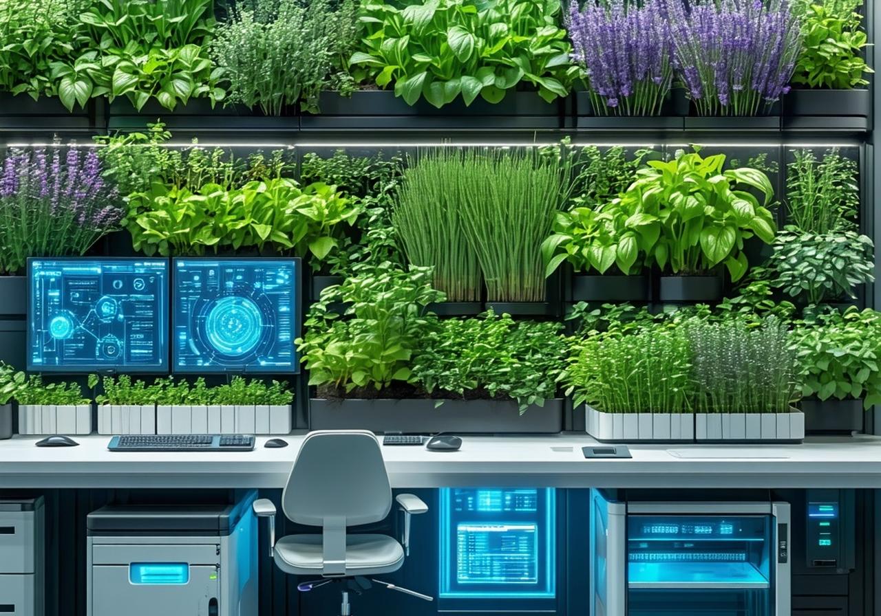 Nowoczesne laboratorium technologiczne z ziołami